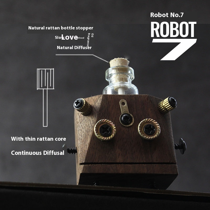 Black Walnut Aroma Diffuser Outlet Wooden Car Decoration Essential Oil Bottle Robot