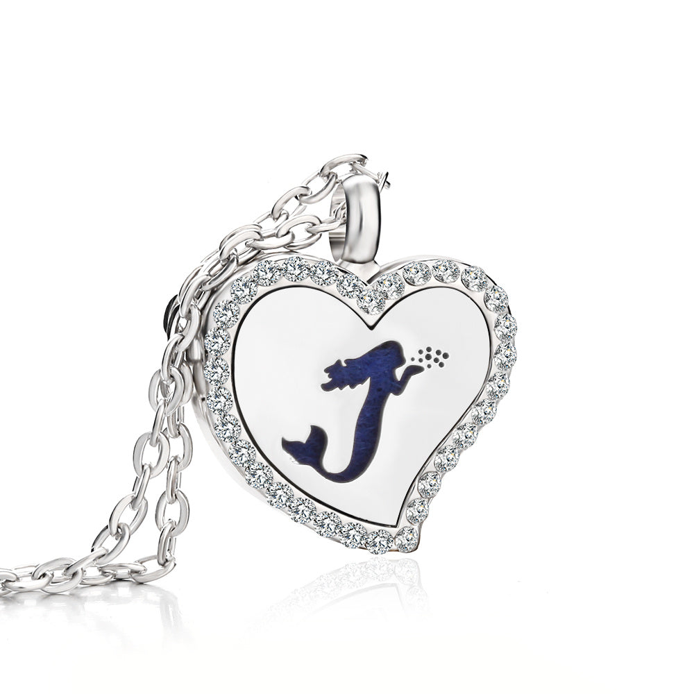 Jewelry Heart Fragrance Essential Oil Diffuser Necklace