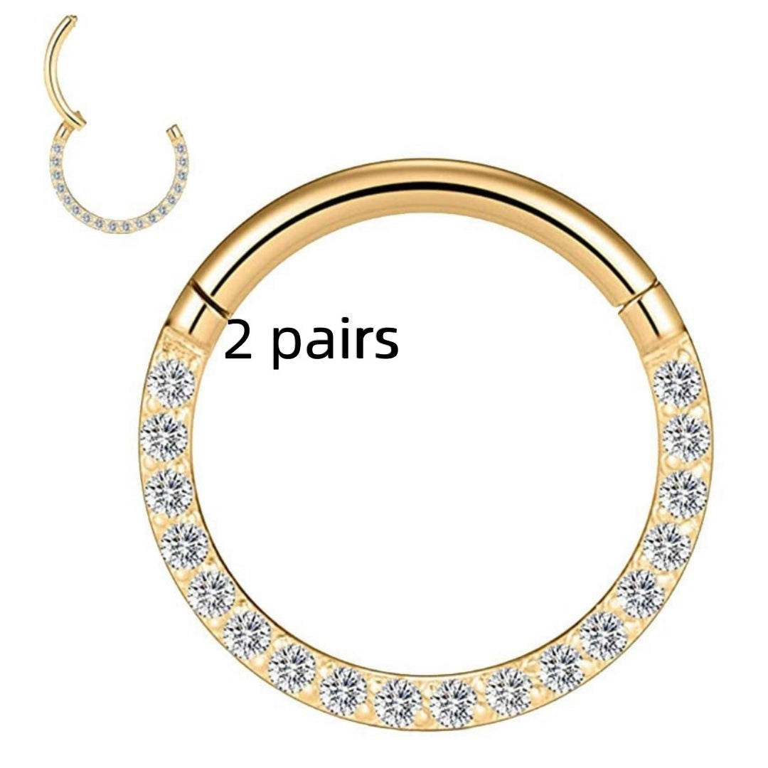 Stainless Steel Nose Ring Diamond Nose Ring Seamless Ring Multifunctional
