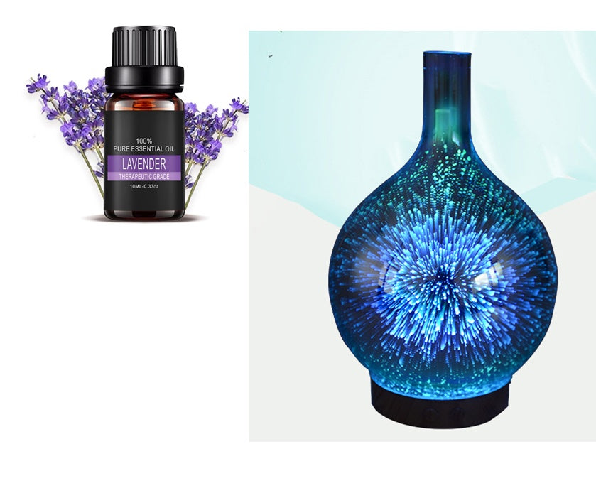 3D Firework Glass Vase Shape Aroma Diffuser 7 Color Led Night Aroma Essential Oil Diffuser
