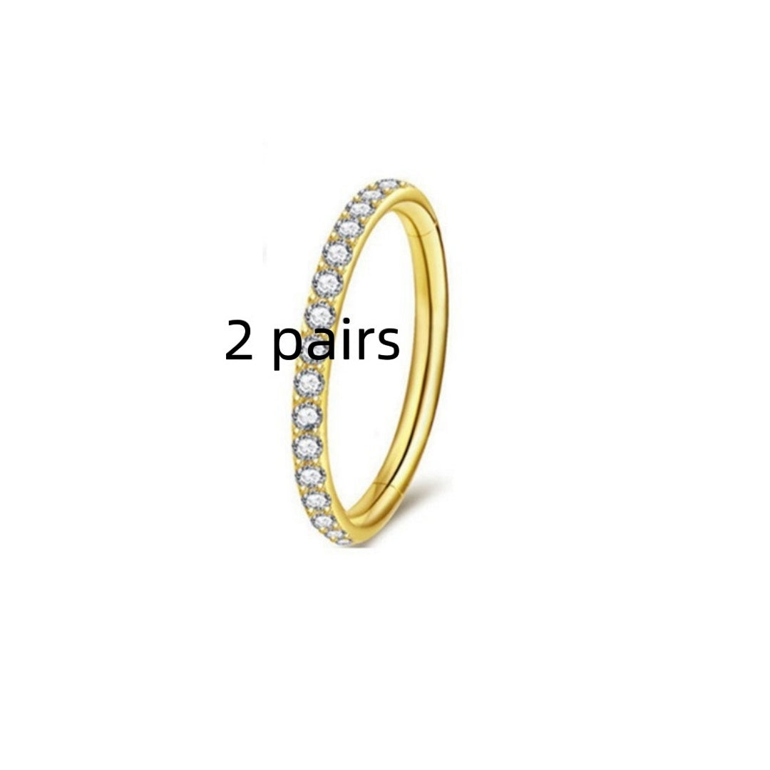 Stainless Steel Nose Ring Diamond Nose Ring Seamless Ring Multifunctional