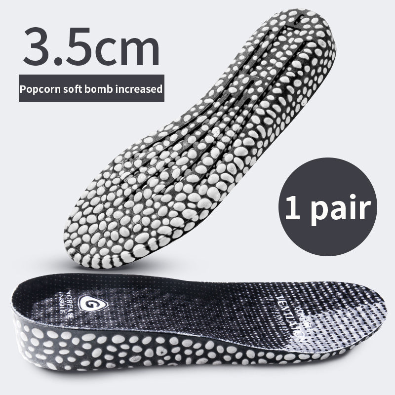 Men's And Women's Invisible Fully Cushioned Shock Absorbing PU Height Increasing Insoles