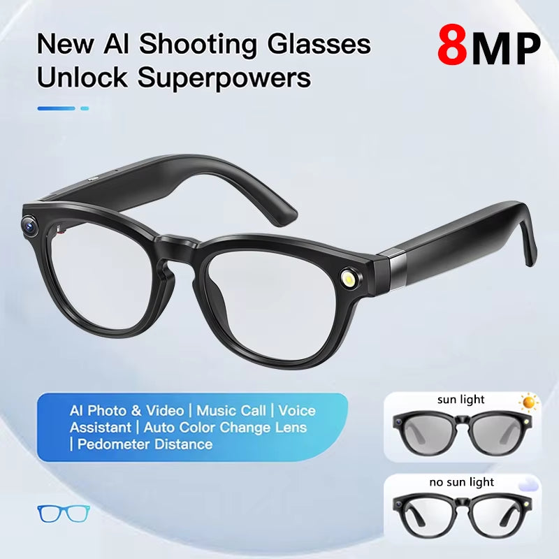 Xiaomi 4K AI Smart Camera Glasses 800MP Bluetooth Smart Glasses Call Play Music Object Recognition AI Translation Multifunction