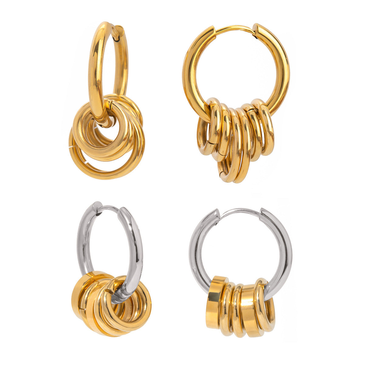 Personality Stainless Steel Color Matching Earrings