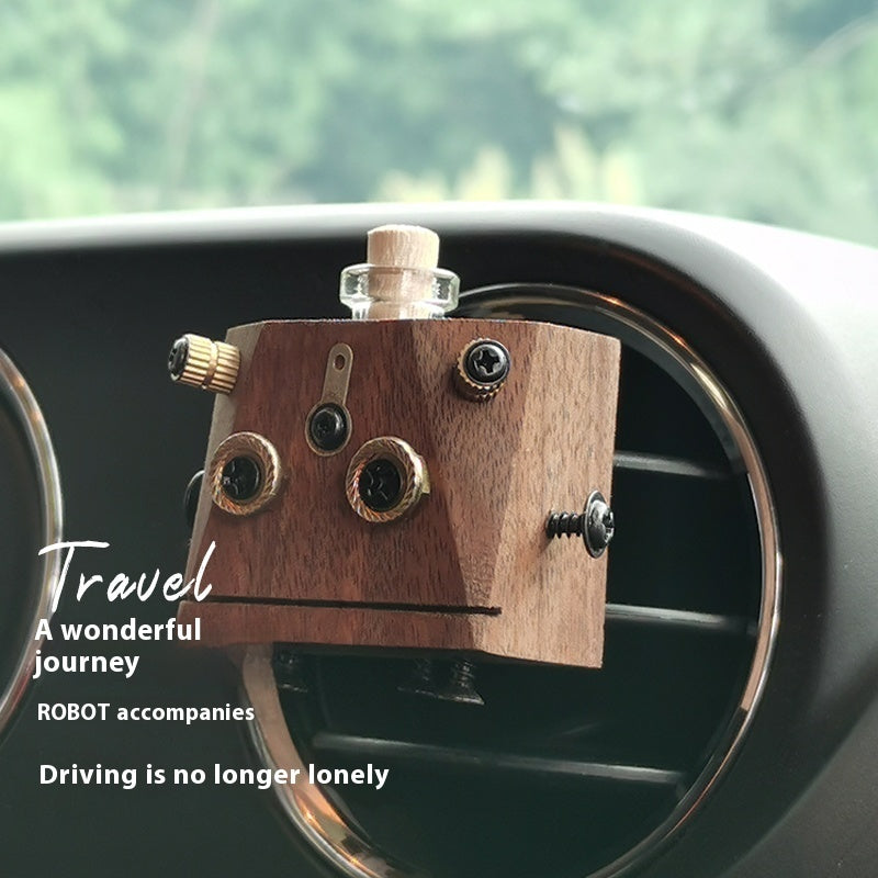 Black Walnut Aroma Diffuser Outlet Wooden Car Decoration Essential Oil Bottle Robot