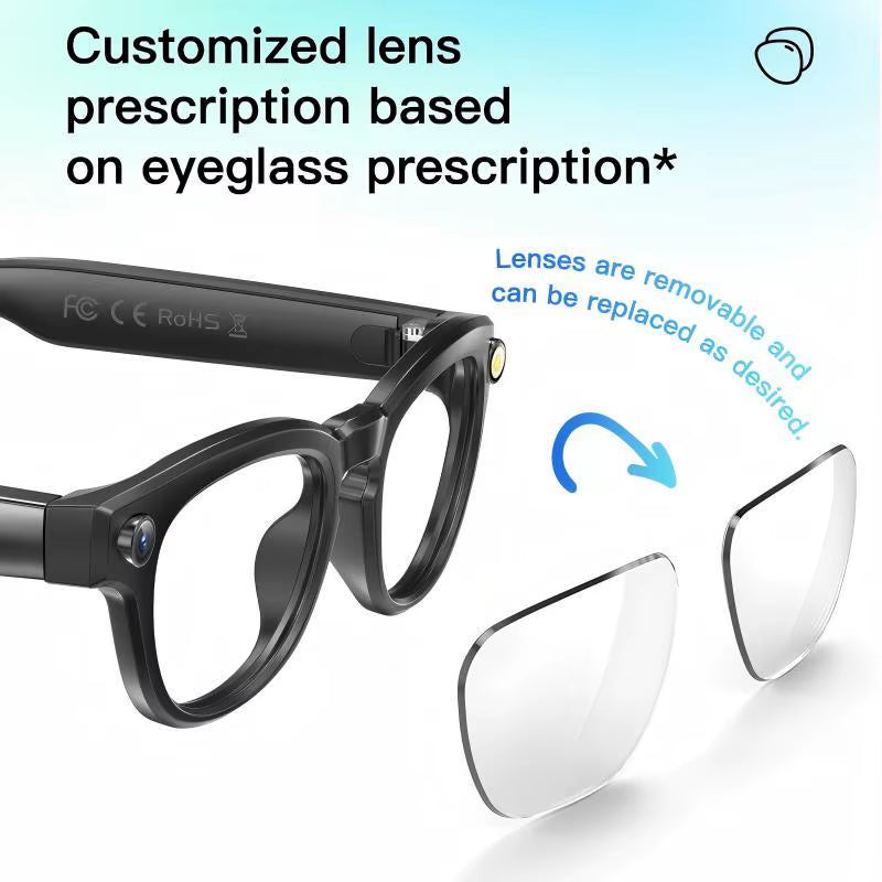 Xiaomi 4K AI Smart Camera Glasses 800MP Bluetooth Smart Glasses Call Play Music Object Recognition AI Translation Multifunction