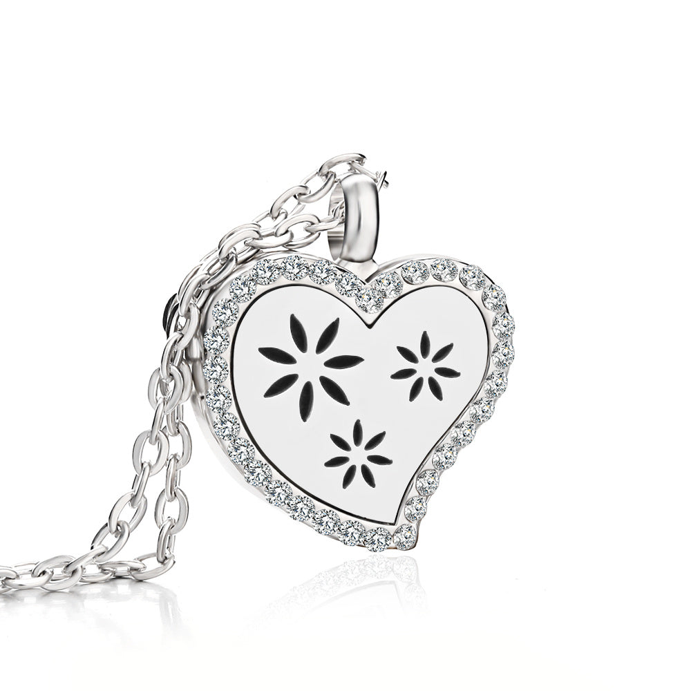 Jewelry Heart Fragrance Essential Oil Diffuser Necklace