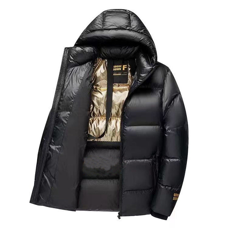 Short Autumn And Winter Warm Quilted Jacket Men's And Women's Same Black Gold Winter Clothing Coat