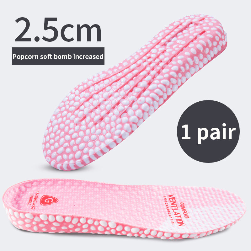 Men's And Women's Invisible Fully Cushioned Shock Absorbing PU Height Increasing Insoles
