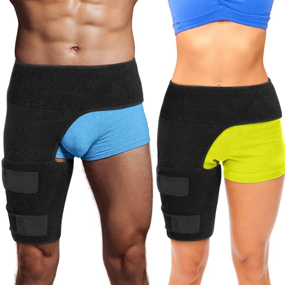 1Pcs Groin Support, Groin Compression Wrap for Hip Flexor Brace, Adjustable Sciatic Pain Relief Brace & Thigh Hamstring Sleeve