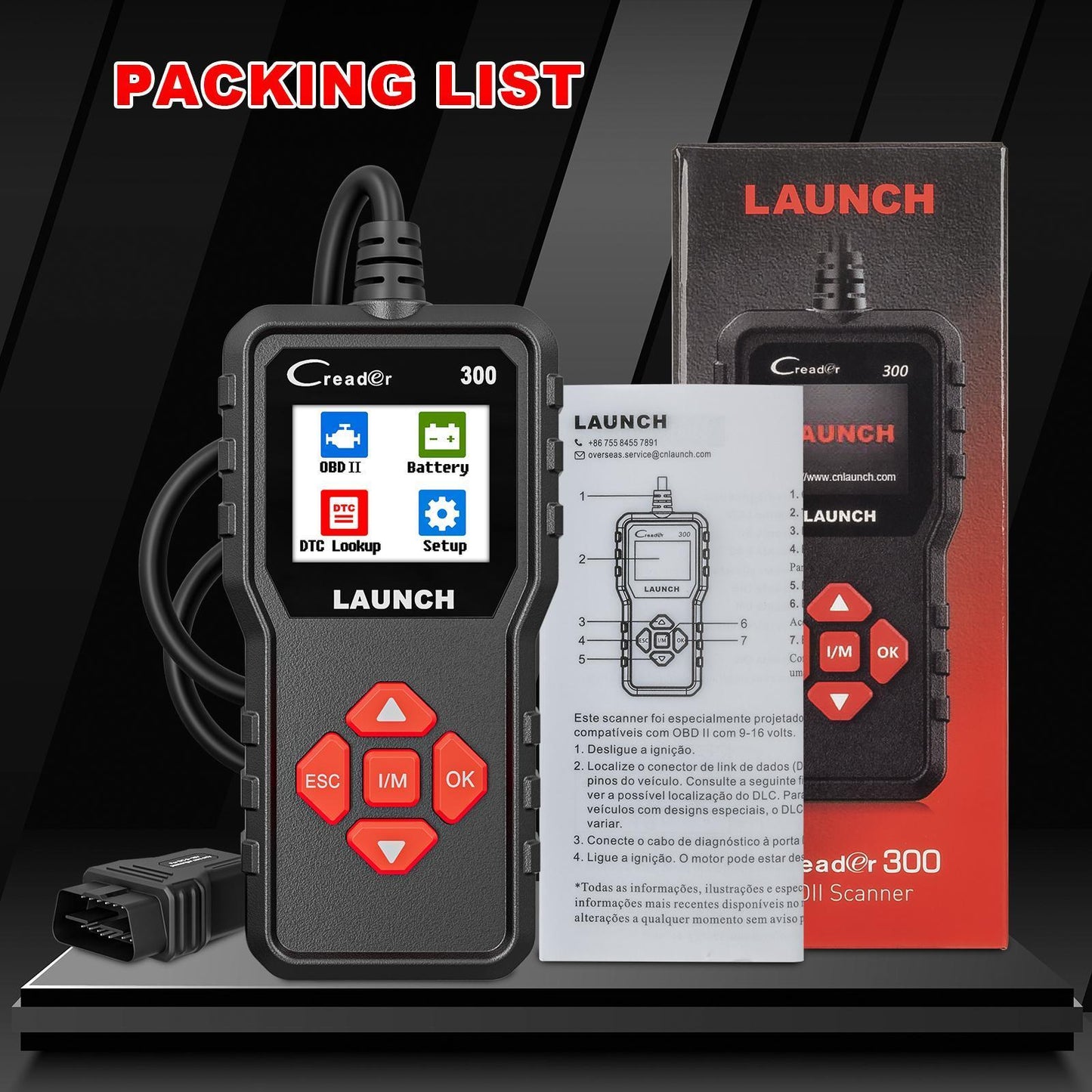 2025 Langren X431 CR300 Car Trouble Code Reader OBD2 Scanner Engine Detection