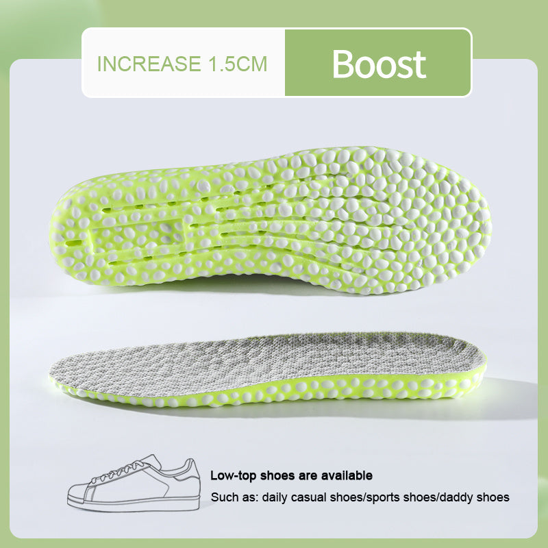 Men's And Women's Invisible Fully Cushioned Shock Absorbing PU Height Increasing Insoles